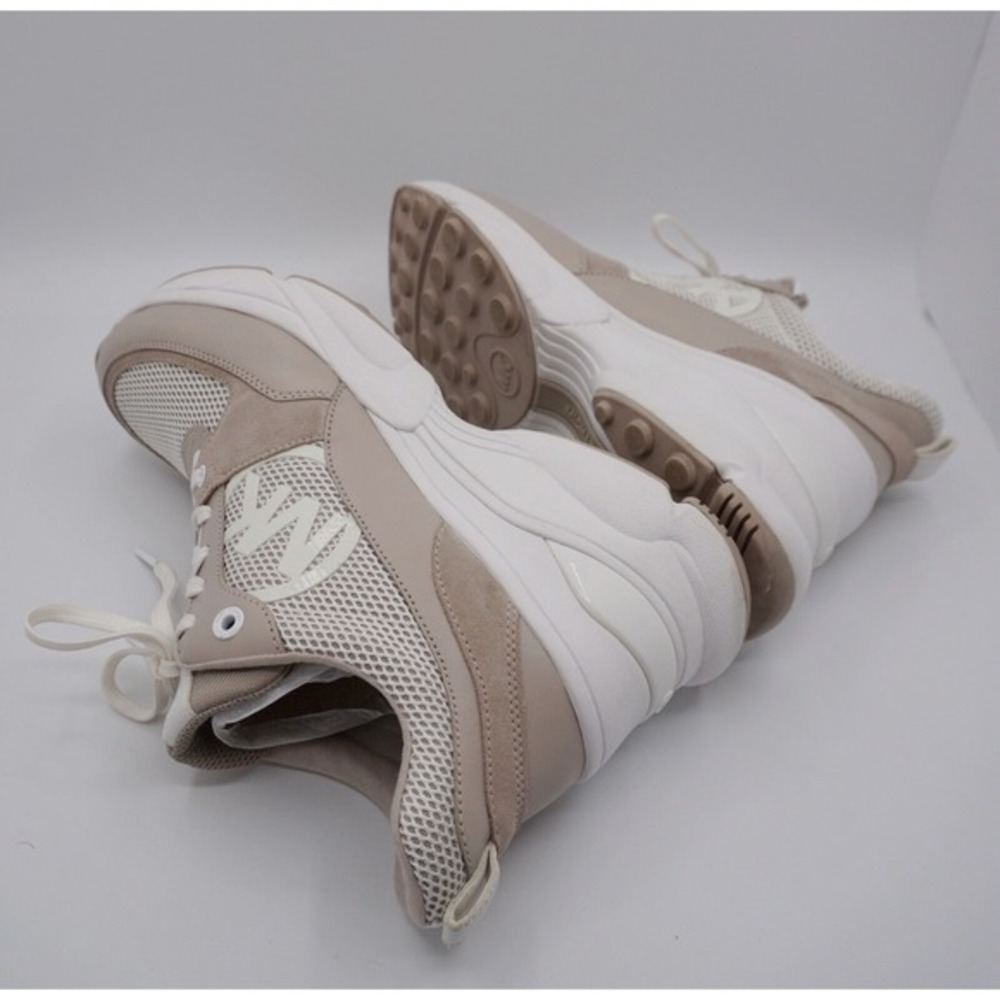 Michael Kors Mickey Trainer Leather Suede Mesh Sneakers Light Sand 11 Chic 36-15 - Picture 6 of 10
